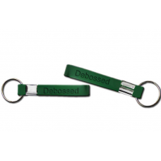 13mm debossed green wristband keychain